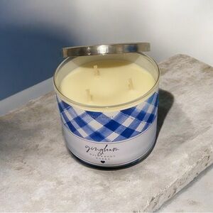 Bath & Body Works Gingham Blue and Cream Candle